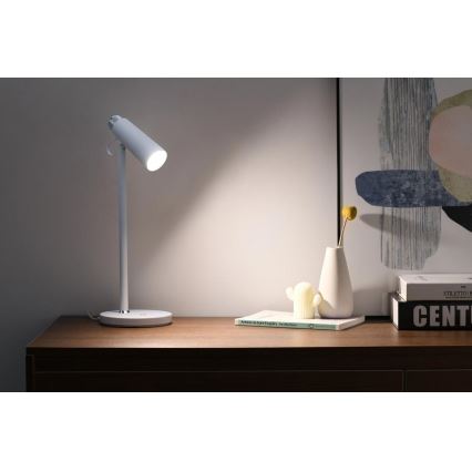 LED Prigušiva stona lampa sa bežičnim Qi punjenjem TIT LED/12W/230V bela