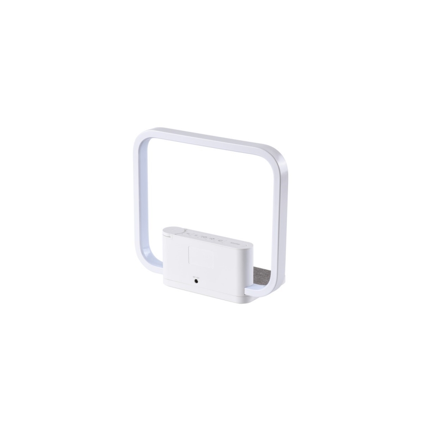 LED Prigušiva stona lampa sa budilicom i Qi punjenjem LED/18W/230V bela