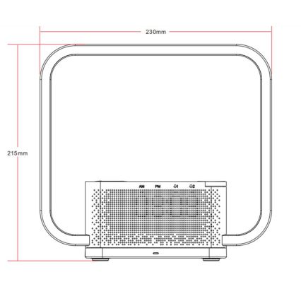 LED Prigušiva stona lampa sa budilicom i Qi punjenjem LED/18W/230V bela