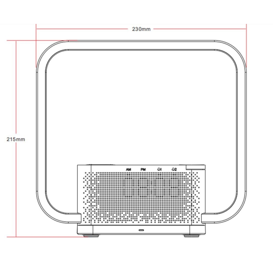 LED Prigušiva stona lampa sa budilicom i Qi punjenjem LED/18W/230V bela
