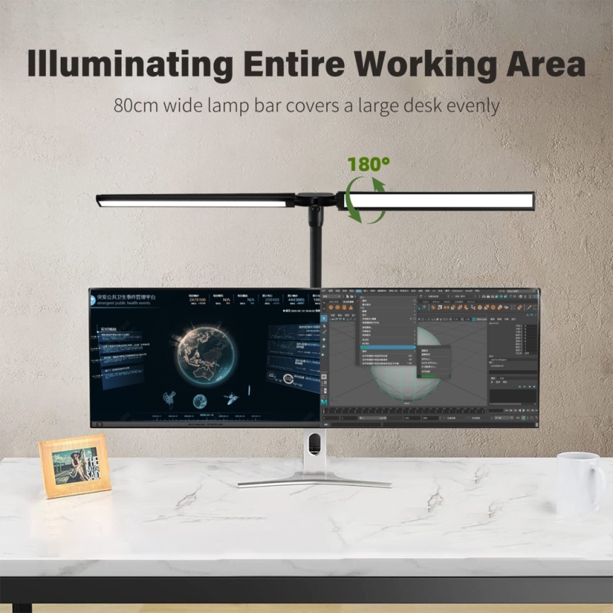 LED Fleksibilno prigušivo osvetljenje za monitor OFFICE LED/24W/230V 2700-6300K CRI 95