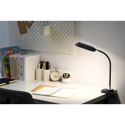 LED+CCT prigušiva stona lampa sa klipom CLIP LED/7,5W/230V 3000/4200/5000K crna