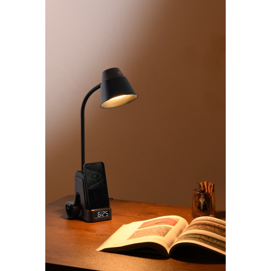 LED+CCT stona lampa, prigušiva, sa bežičnim QI punjenjem IDEAL LED/8W/230V 2700/4000/5000K braon