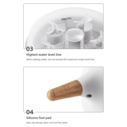 Immax 09104L - Aroma difuzer i ovlaživač vazduha JELLYFISH LED/11W/5V