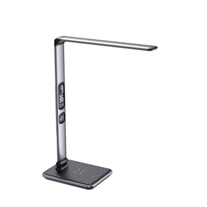 Prigušiva LED stona lampa LED/8,5W/230V sa bežičnim punjenjem, srebrna