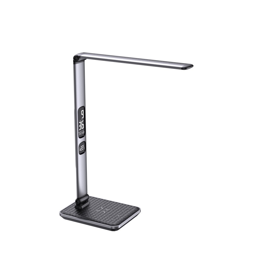 Prigušiva LED stona lampa LED/8,5W/230V sa bežičnim punjenjem, srebrna
