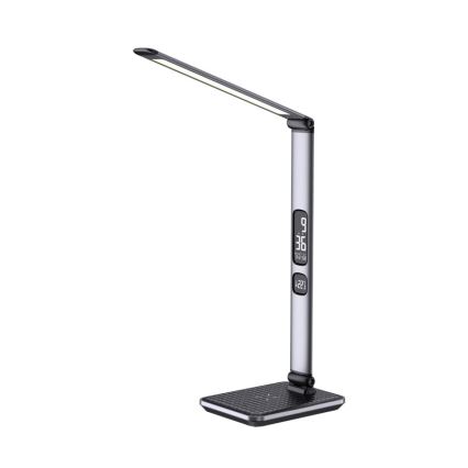 Prigušiva LED stona lampa LED/8,5W/230V sa bežičnim punjenjem, srebrna