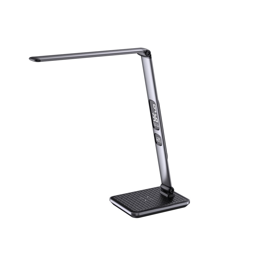 Prigušiva LED stona lampa LED/8,5W/230V sa bežičnim punjenjem, srebrna