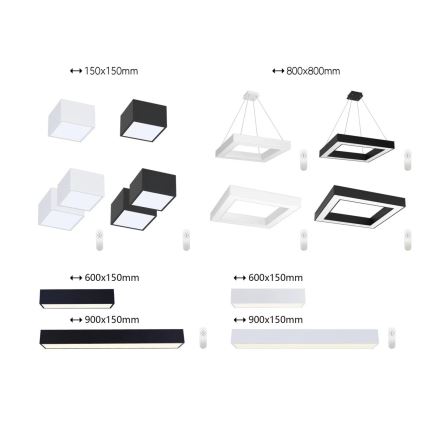 Immax NEO 07074-90 - LED Prigušiva plafonjera CANTO LED/50W/230V crno Tuya + Daljinski upravljač
