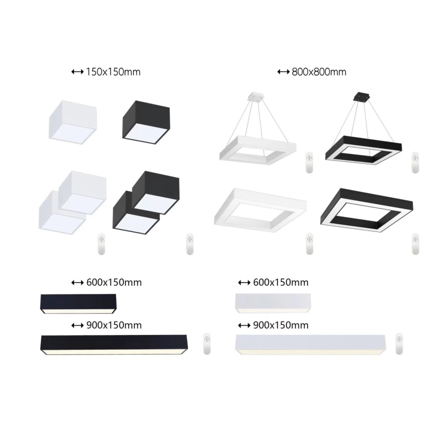 Immax NEO 07074-90 - LED Prigušiva plafonjera CANTO LED/50W/230V crno Tuya + Daljinski upravljač
