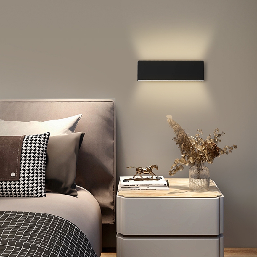 Immax NEO 07086L - LED prigušiva zidna svetiljka LISTON LED/8W/230V crna Tuya + daljinski upravljač