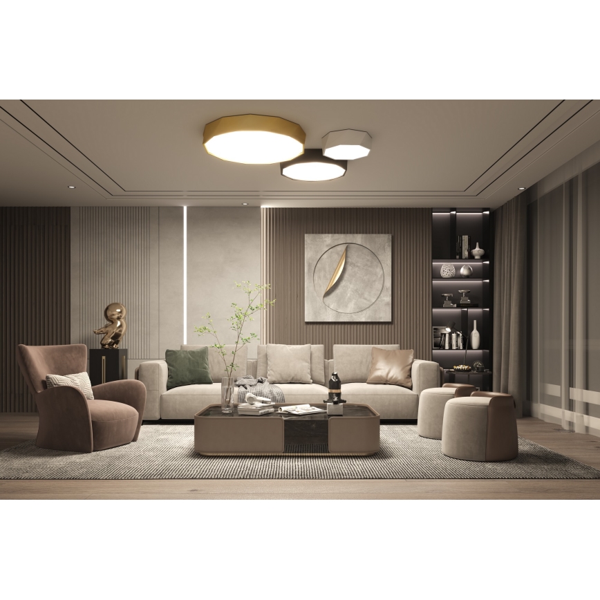 Immax NEO 07130-B60 - LED SMART prigušiva plafonska lampa DIAMANTE crna LED/43W/230V + daljinski upravljač 60cm Tuya ZigBee