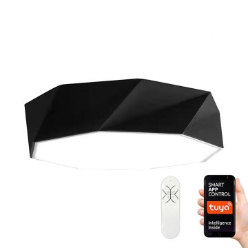 Immax NEO 07130-B80 - LED SMART Prigušiva plafonjera crno DIAMANTE LED/60W/230V + Daljinski upravljač 80cm Tuya ZigBee