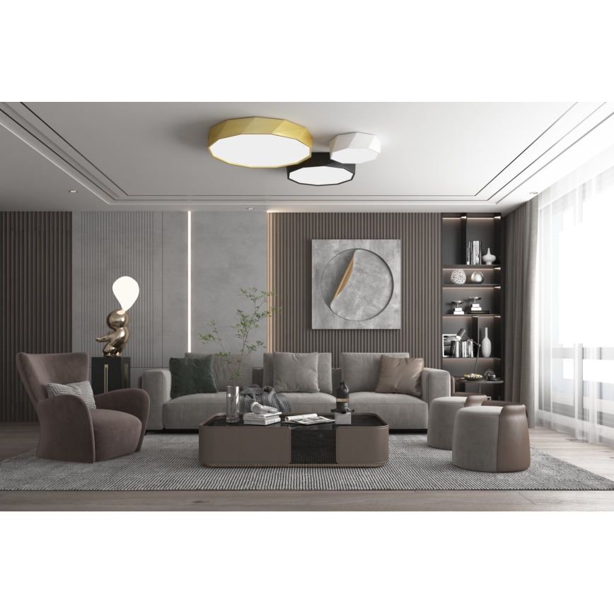 Immax NEO 07130-B80 - LED SMART prigušiva plafonska svetiljka crna DIAMANTE LED/60W/230V + daljinski upravljač 80cm Tuya ZigBee