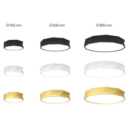 Immax NEO 07130-B80 - LED SMART prigušiva plafonska svetiljka crna DIAMANTE LED/60W/230V + daljinski upravljač 80cm Tuya ZigBee