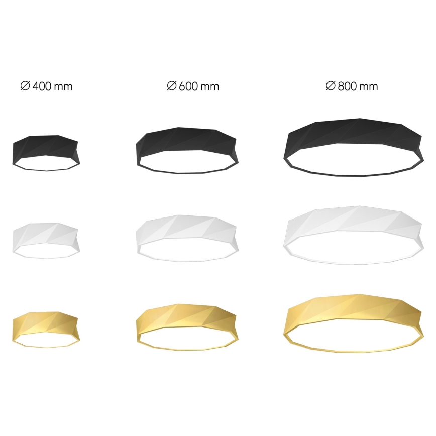 Immax NEO 07130-B80 - LED SMART prigušiva plafonska svetiljka crna DIAMANTE LED/60W/230V + daljinski upravljač 80cm Tuya ZigBee