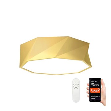 Immax NEO 07132-G40 - LED SMART prigušiva stropna svetiljka DIAMANTE LED/31W/230V zlatna 40 cm Tuya ZigBee + daljinski upravljač