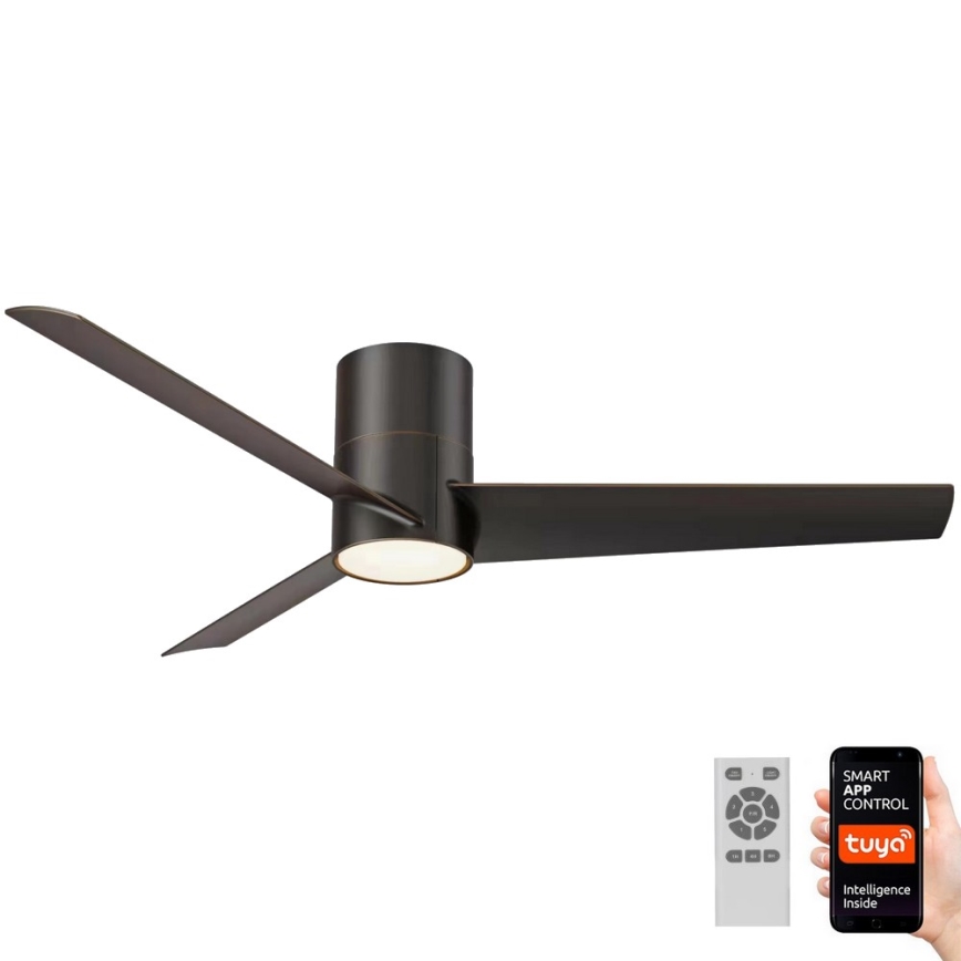 Immax NEO 07135-B - LED Prigušivi plafonski ventilator FRESH LED/18W/230V Wi-Fi Tuya crno + Daljinski upravljač