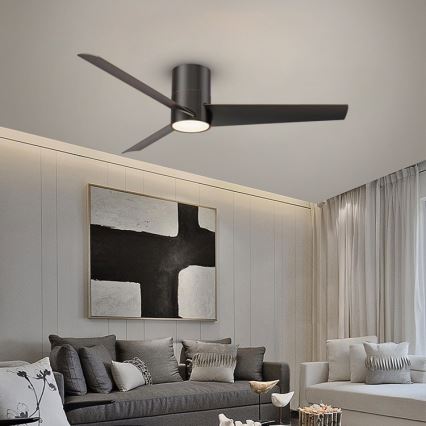Immax NEO 07135-B - LED Prigušivi plafonski ventilator FRESH LED/18W/230V Wi-Fi Tuya crno + Daljinski upravljač