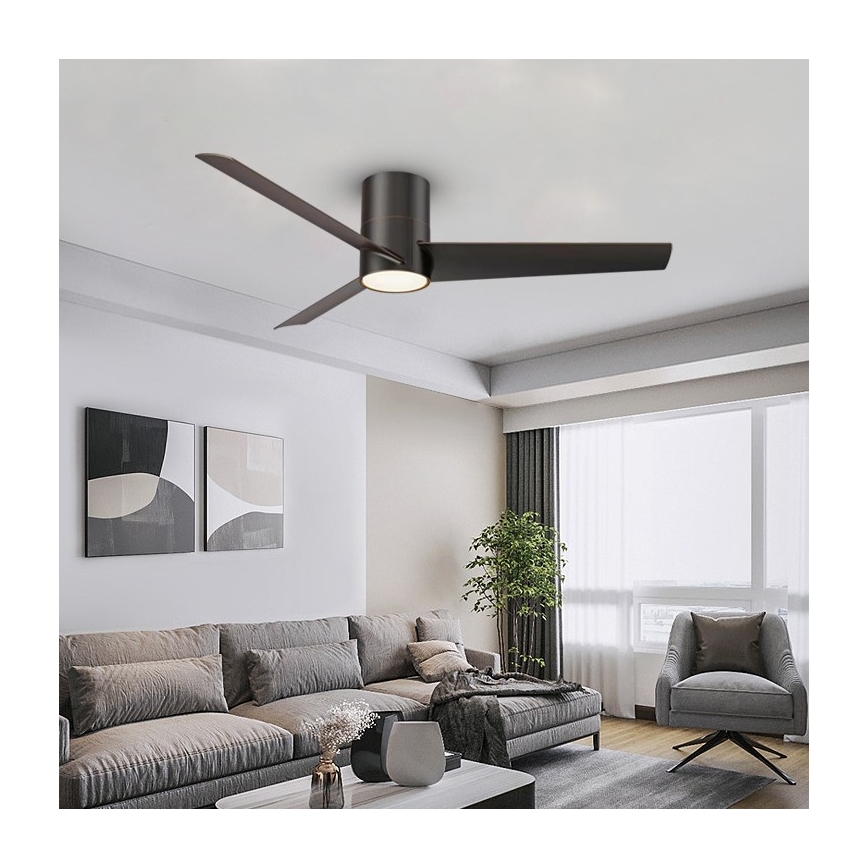 Immax NEO 07135-B - LED Prigušivi plafonski ventilator FRESH LED/18W/230V Wi-Fi Tuya crno + Daljinski upravljač