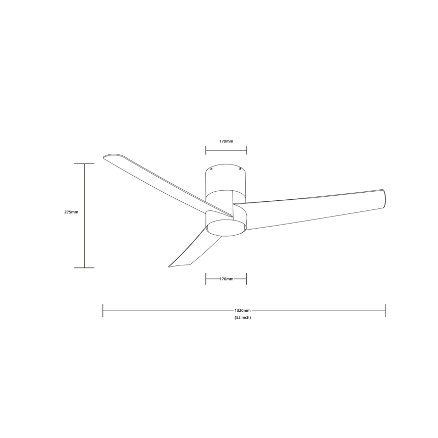 Immax NEO 07135-B - LED Prigušivi plafonski ventilator FRESH LED/18W/230V Wi-Fi Tuya crno + Daljinski upravljač
