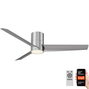Immax NEO 07135-S - LED Prigušivi plafonski ventilator FRESH LED/18W/230V Wi-Fi Tuya mat krom + Daljinski upravljač