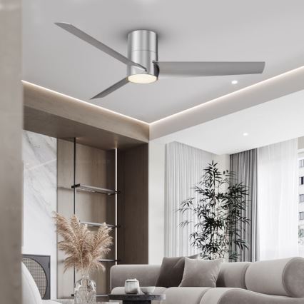 Immax NEO 07135-S - LED Prigušivi plafonski ventilator FRESH LED/18W/230V Wi-Fi Tuya mat krom + Daljinski upravljač