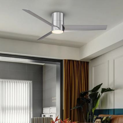Immax NEO 07135-S - LED Prigušivi plafonski ventilator FRESH LED/18W/230V Wi-Fi Tuya mat krom + Daljinski upravljač