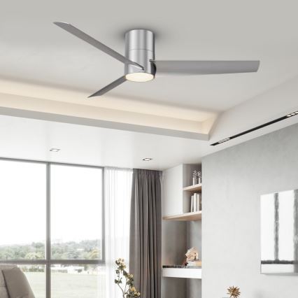 Immax NEO 07135-S - LED Prigušivi plafonski ventilator FRESH LED/18W/230V Wi-Fi Tuya mat krom + Daljinski upravljač