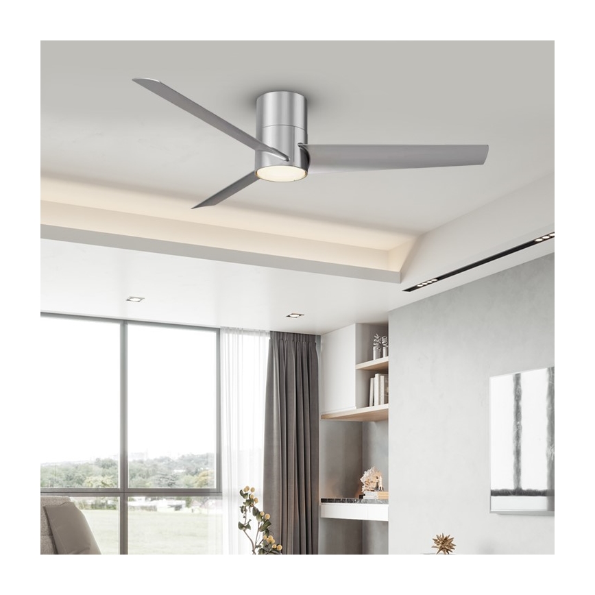 Immax NEO 07135-S - LED Prigušivi plafonski ventilator FRESH LED/18W/230V Wi-Fi Tuya mat krom + Daljinski upravljač