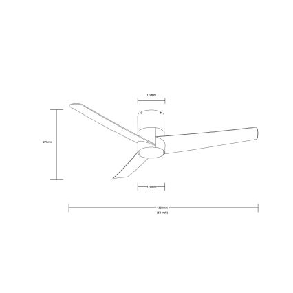 Immax NEO 07135-S - LED Prigušivi plafonski ventilator FRESH LED/18W/230V Wi-Fi Tuya mat krom + Daljinski upravljač