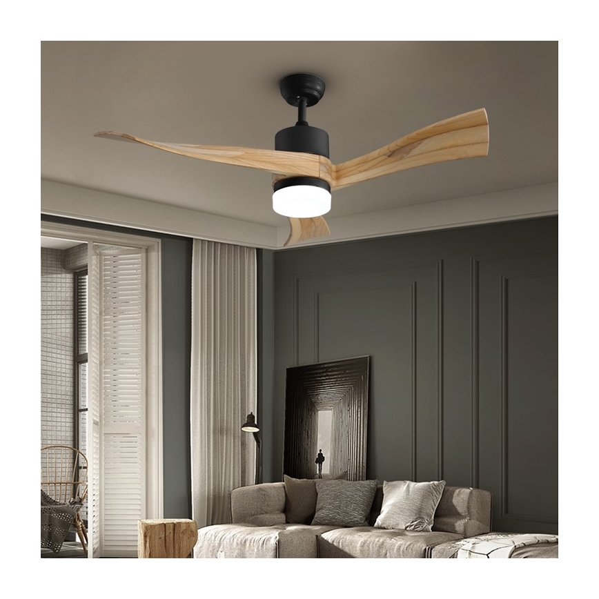 Immax NEO 07136-B - LED Prigušivi plafonski ventilator SOFISTICADO LED/18W/230V hrast Wi-Fi Tuya + Daljinski upravljač