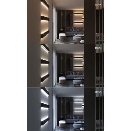Immax NEO 07137-B - LED SMART prigušiva zidna svetiljka LINEA crna LED/40W/230V sa daljinskim upravljačem 76 cm Tuya ZigBee