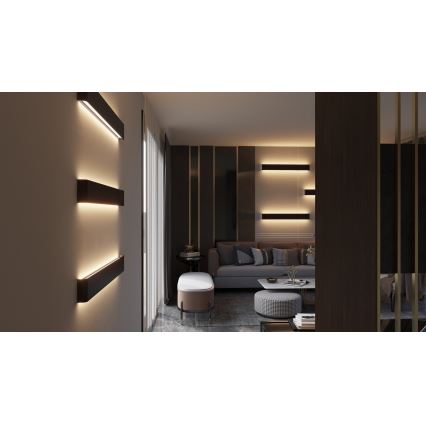 Immax NEO 07137-B - LED SMART prigušiva zidna svetiljka LINEA crna LED/40W/230V sa daljinskim upravljačem 76 cm Tuya ZigBee