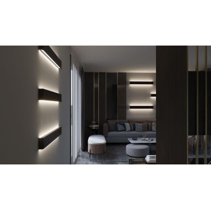 Immax NEO 07137-B - LED SMART prigušiva zidna svetiljka LINEA crna LED/40W/230V sa daljinskim upravljačem 76 cm Tuya ZigBee