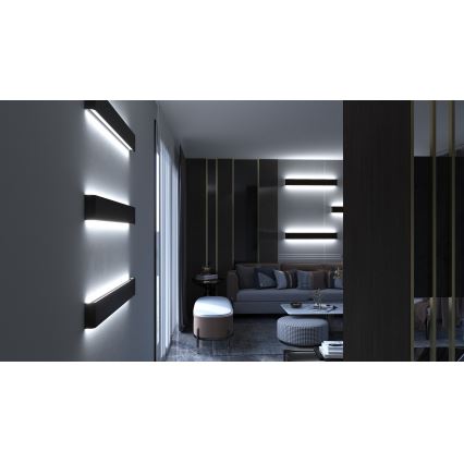 Immax NEO 07137-B - LED SMART prigušiva zidna svetiljka LINEA crna LED/40W/230V sa daljinskim upravljačem 76 cm Tuya ZigBee