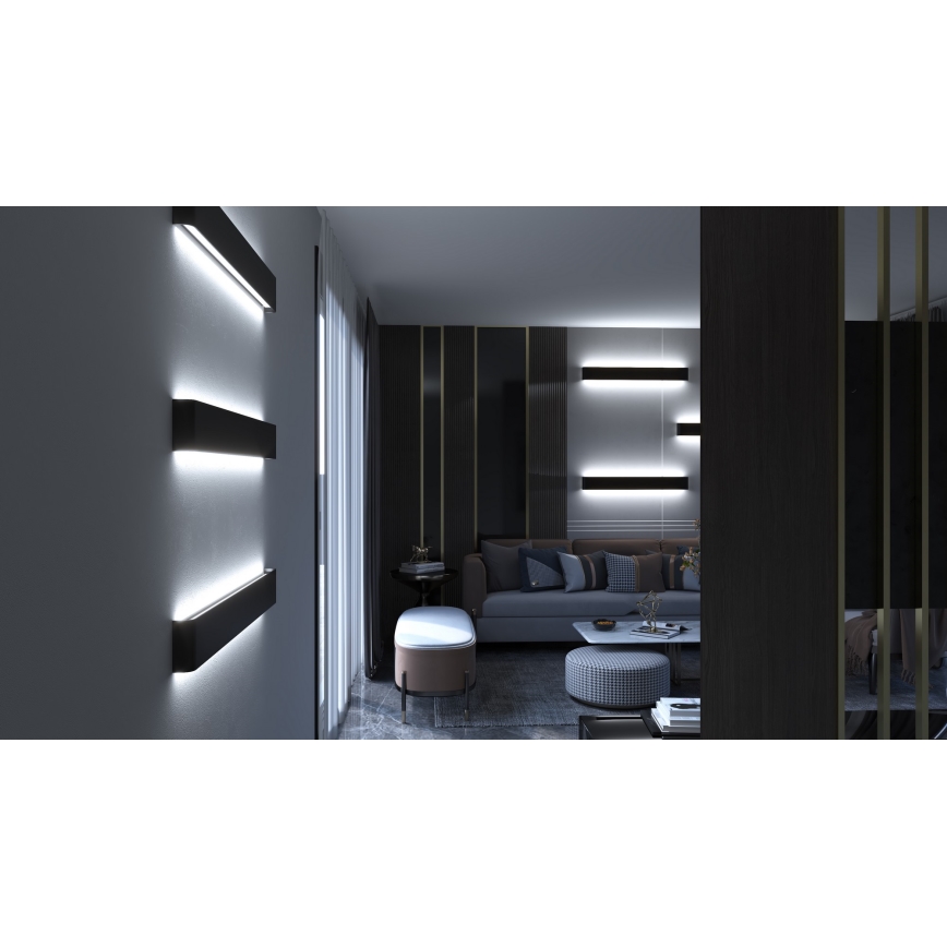 Immax NEO 07137-B - LED SMART prigušiva zidna svetiljka LINEA crna LED/40W/230V sa daljinskim upravljačem 76 cm Tuya ZigBee
