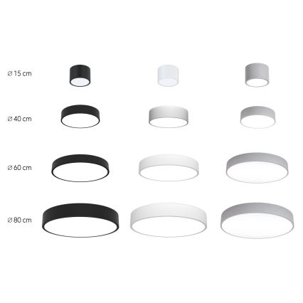 Immax NEO 07143-GR15BD - SET 2x prigušiva LED stropna svetiljka RONDATE LED/12W/230V Tuya siva + daljinski upravljač