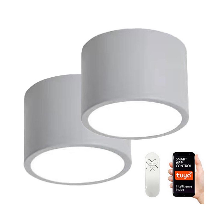 Immax NEO 07143-GR15BD - Set 2x LED Prigušiva plafonjera RONDATE LED/12W/230V Tuya sivo + Daljinski upravljač