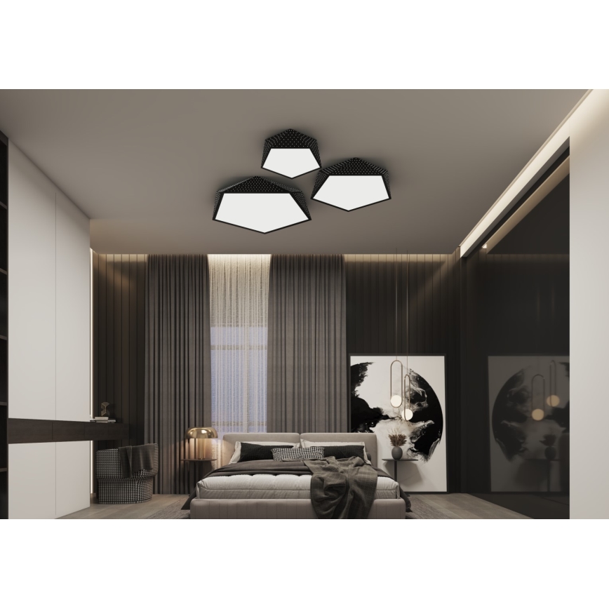 Immax NEO 07151-B40 - LED prigušiva plafonska svetiljka BRILIANT LED/20W/230V Wi-Fi Tuya crna + daljinski upravljač