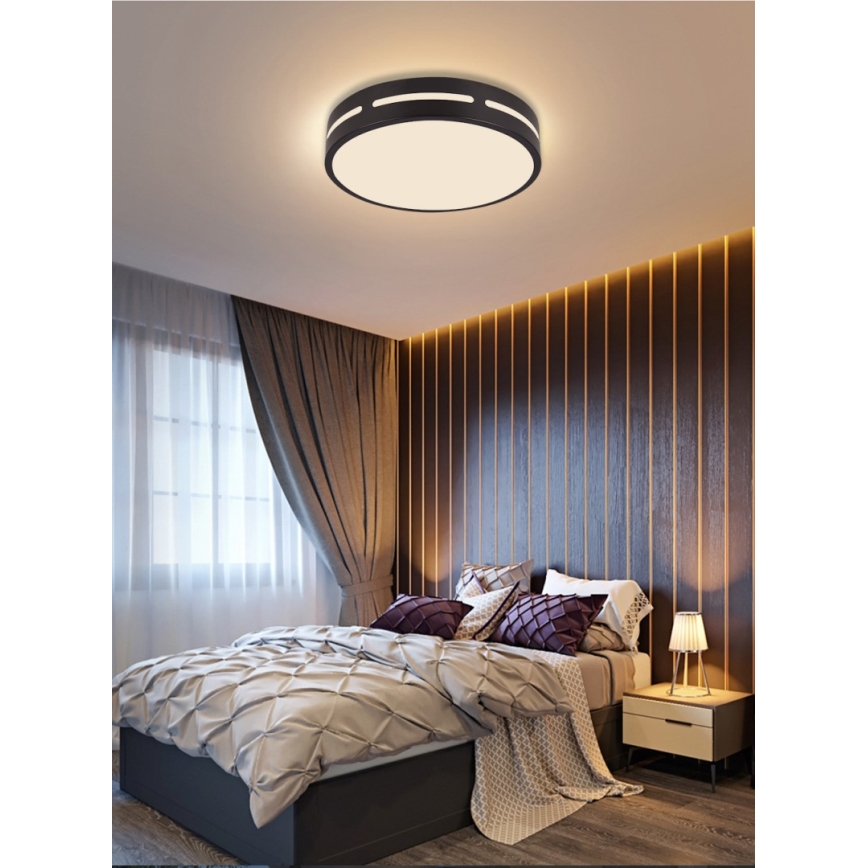 Immax NEO 07152-B30 - LED prigušiva plafonska svetiljka NEO LITE PERFECTO LED/24W/230V Wi-Fi Tuya crna + daljinski upravljač