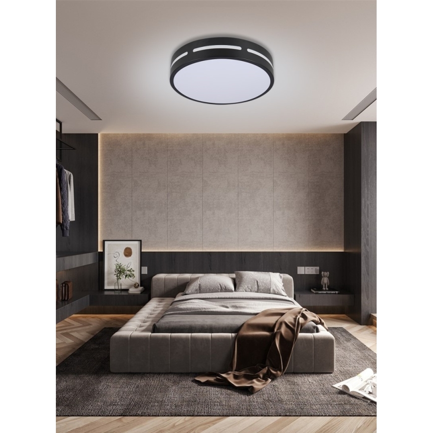 Immax NEO 07152-B50 - LED prigušiva stropna svetiljka NEO LITE PERFECTO LED/48W/230V Wi-Fi Tuya crna + daljinski upravljač