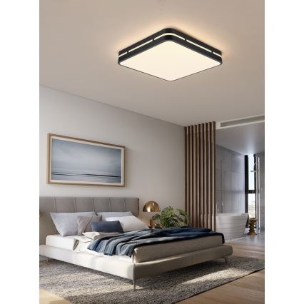 Immax NEO 07154-B30 - LED Prigušiva stropna svjetiljka NEO LITE PERFECTO LED/24W/230V Wi-Fi Tuya crna + daljinski upravljač