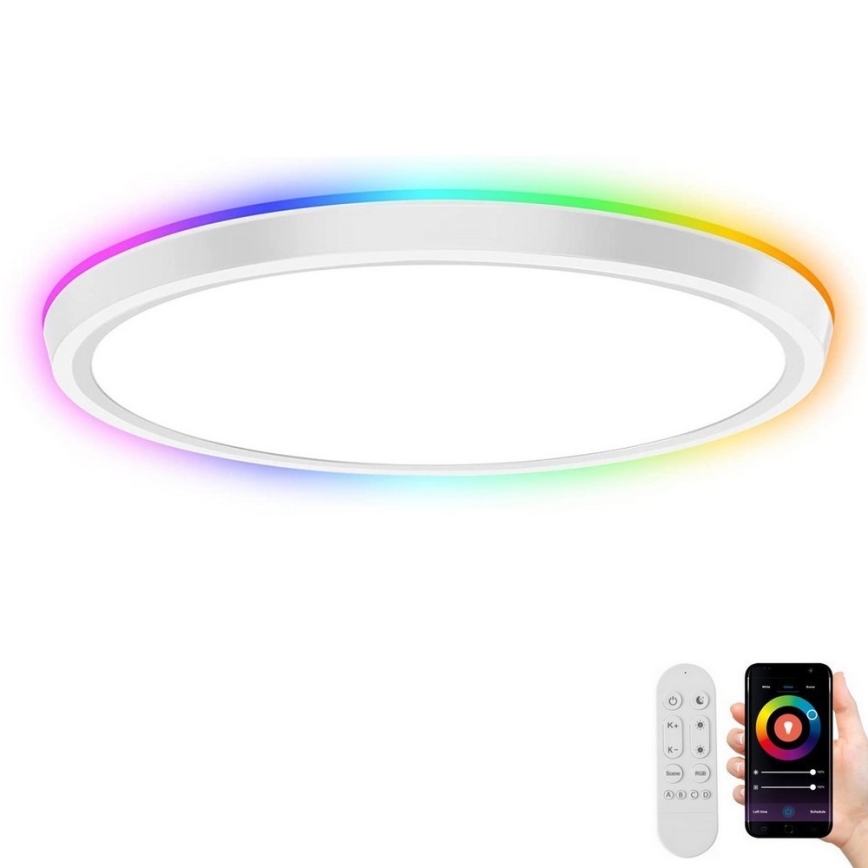 Immax NEO 07164-40 - LED RGB+CCT Prigušiva plafonjera NEO LITE TUDO LED/50W/230V Wi-Fi Tuya + Daljinski upravljač
