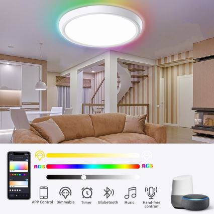 Immax NEO 07164-40 - LED RGB+CCT Prigušiva stropna svjetiljka NEO LITE TUDO LED/50W/230V Wi-Fi Tuya + daljinski upravljač