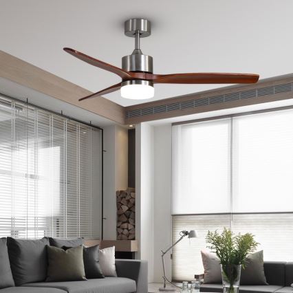 Immax NEO 07165-S - LED plafonski ventilator ELEGANTE LED/18W/230V hrast Wi-Fi Tuya + sa daljinskim upravljačem