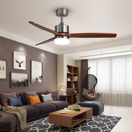Immax NEO 07165-S - LED plafonski ventilator ELEGANTE LED/18W/230V hrast Wi-Fi Tuya + sa daljinskim upravljačem