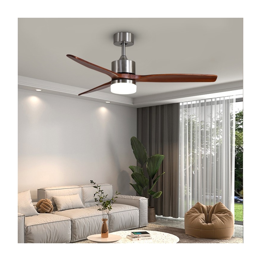 Immax NEO 07165-S - LED plafonski ventilator ELEGANTE LED/18W/230V hrast Wi-Fi Tuya + sa daljinskim upravljačem