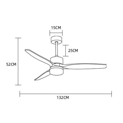 Immax NEO 07165-S - LED plafonski ventilator ELEGANTE LED/18W/230V hrast Wi-Fi Tuya + sa daljinskim upravljačem