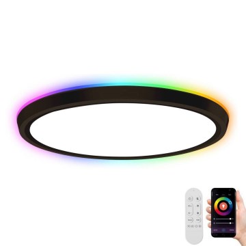 Immax NEO 07166-B40 - LED RGB+CCT Prigušiva plafonjera NEO LITE TUDO LED/50W/230V Wi-Fi Tuya crno + Daljinski upravljač